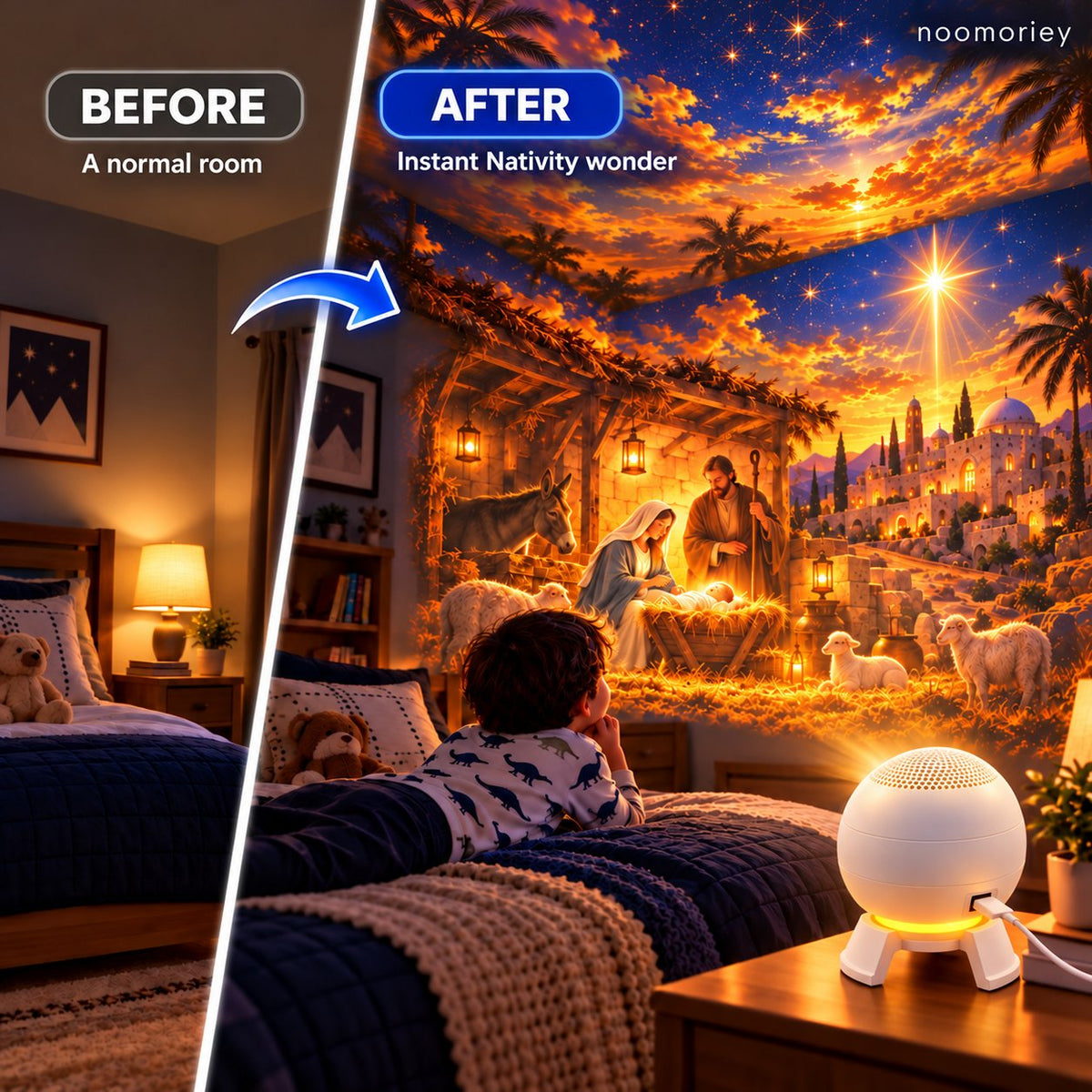 ✝️🌟 Nativity Christmas 5D Projection Light – Transform Any Room Into the Night of Bethlehem(✨Buy 2 Free Shipping)