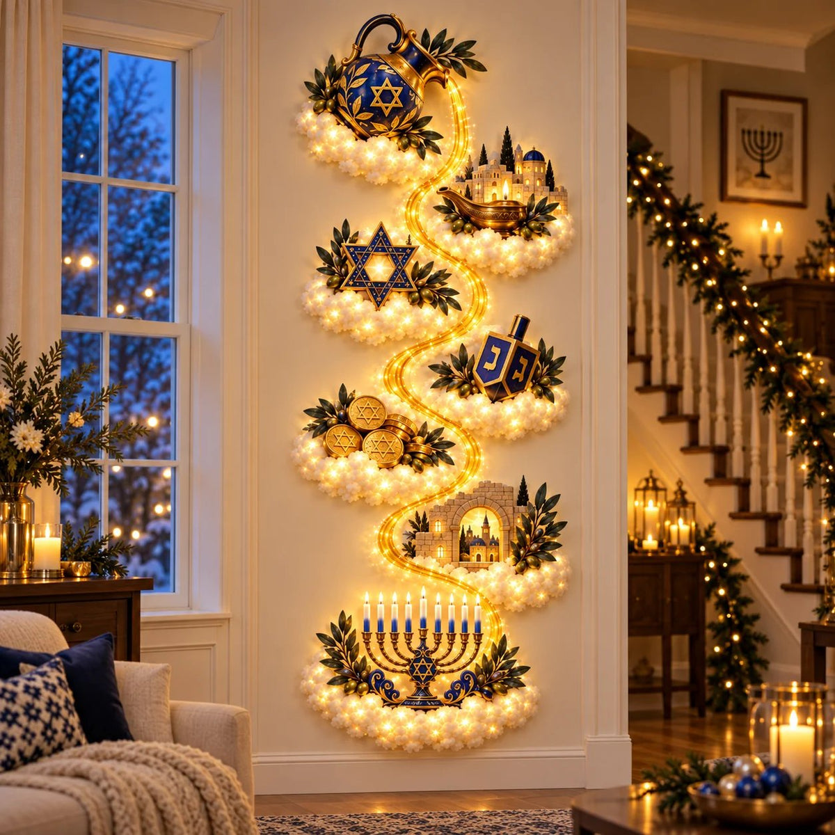 🕎 49% OFF | Glowing Hanukkah Wall Decor – 4 Festival of Lights Designs