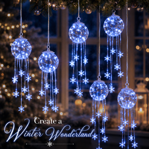 ❄️Winter Magic Snowflake Cascade™ – LED Hanging Christmas Ornament
