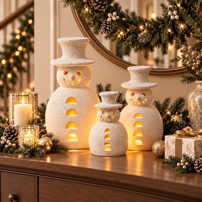 🤍 40% OFF | Neutral Snowman Glow Decor – Beautiful by Day, Magical by Night
