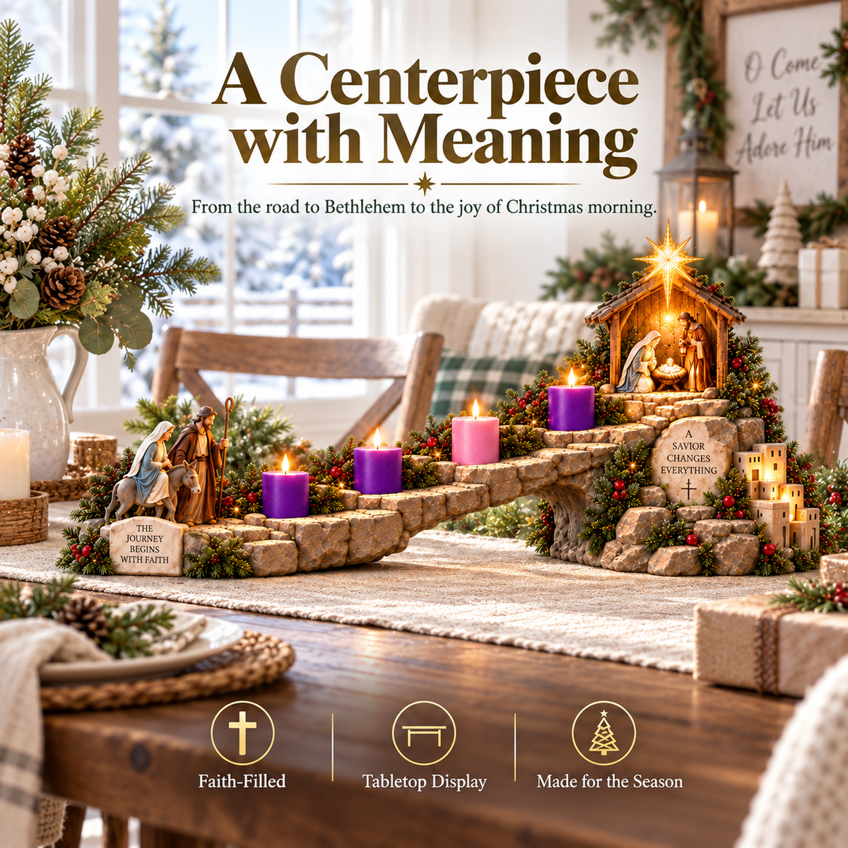 🔥 Limited-Time 49% OFF – Journey to Bethlehem – 4-Week Lighted Advent Nativity Path