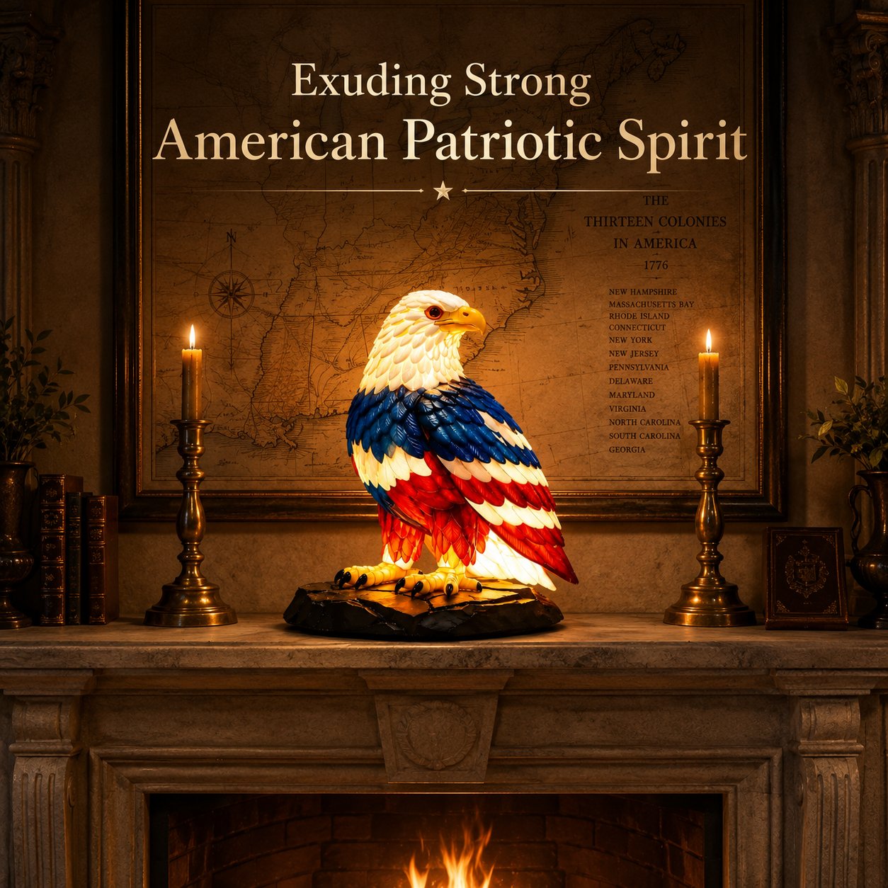 🔥Limited time 55% 🇺🇸 Patriotic Eagle LED Table Lamp 🦅 Proud American Home Decor – Buy 2 & Get Free Shipping