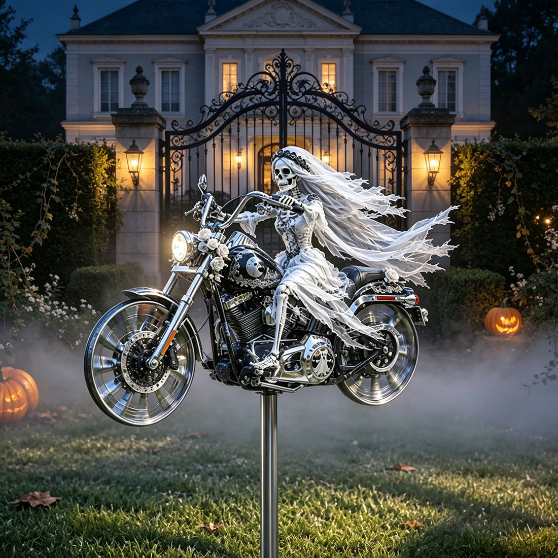 TODAY'S SPECIAL OFFER-50% OFF🔥 HALLOWEEN MOTORCYCLE-THEMED GARDEN WINDMILL