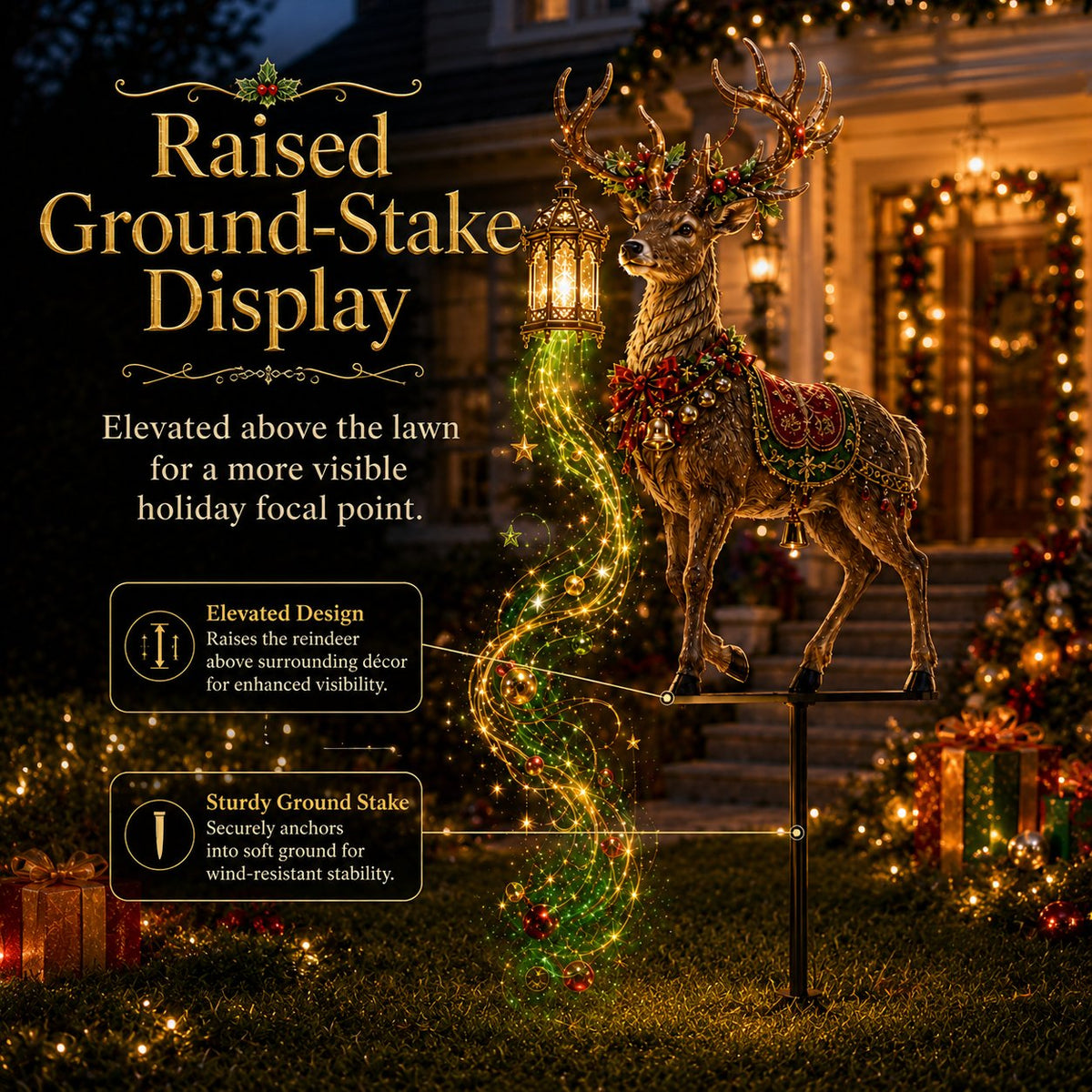 🔥 Limited-Time Offer! 49% OFF - Holiday Yard Special | Light-Up Reindeer Lantern