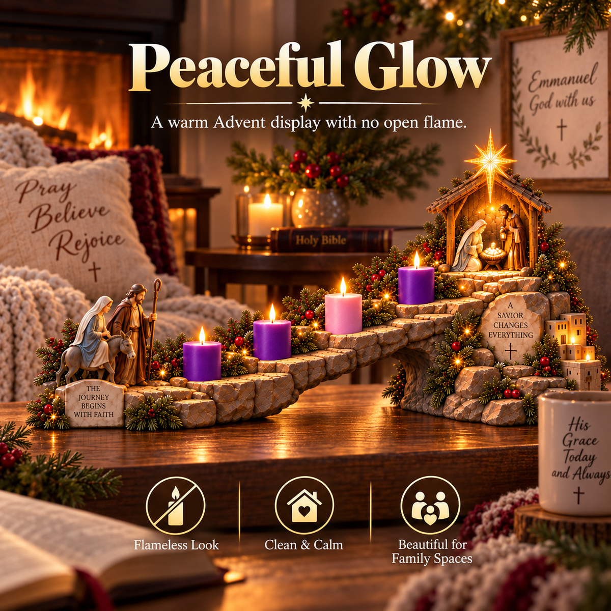 🔥 Limited-Time 49% OFF – Journey to Bethlehem – 4-Week Lighted Advent Nativity Path
