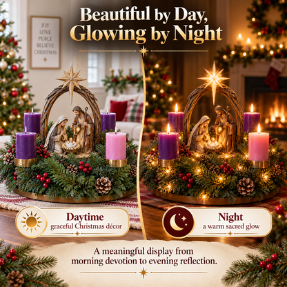 🔥 Limited-Time 49% OFF – ✝️ Lighted Nativity Advent Wreath – A Sacred 4-Week Christmas Tradition