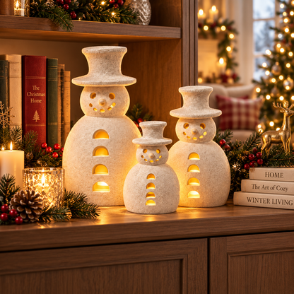 🤍 40% OFF | Neutral Snowman Glow Decor – Beautiful by Day, Magical by Night