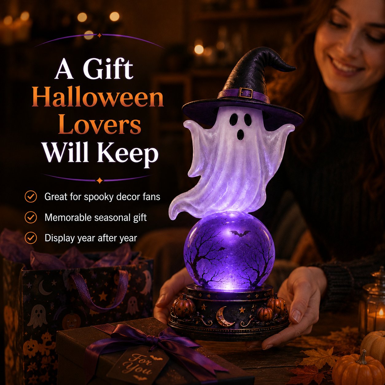 🔥 LIMITED TIME: 50% OFF! 👻Halloween Crystal Ball Lamp🔮 The Perfect Halloween Decoration🎃
