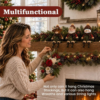 🎄 44% OFF – Christmas Stocking Holder Shelf Sitters | Cute Decor with Hidden Hooks 🧦