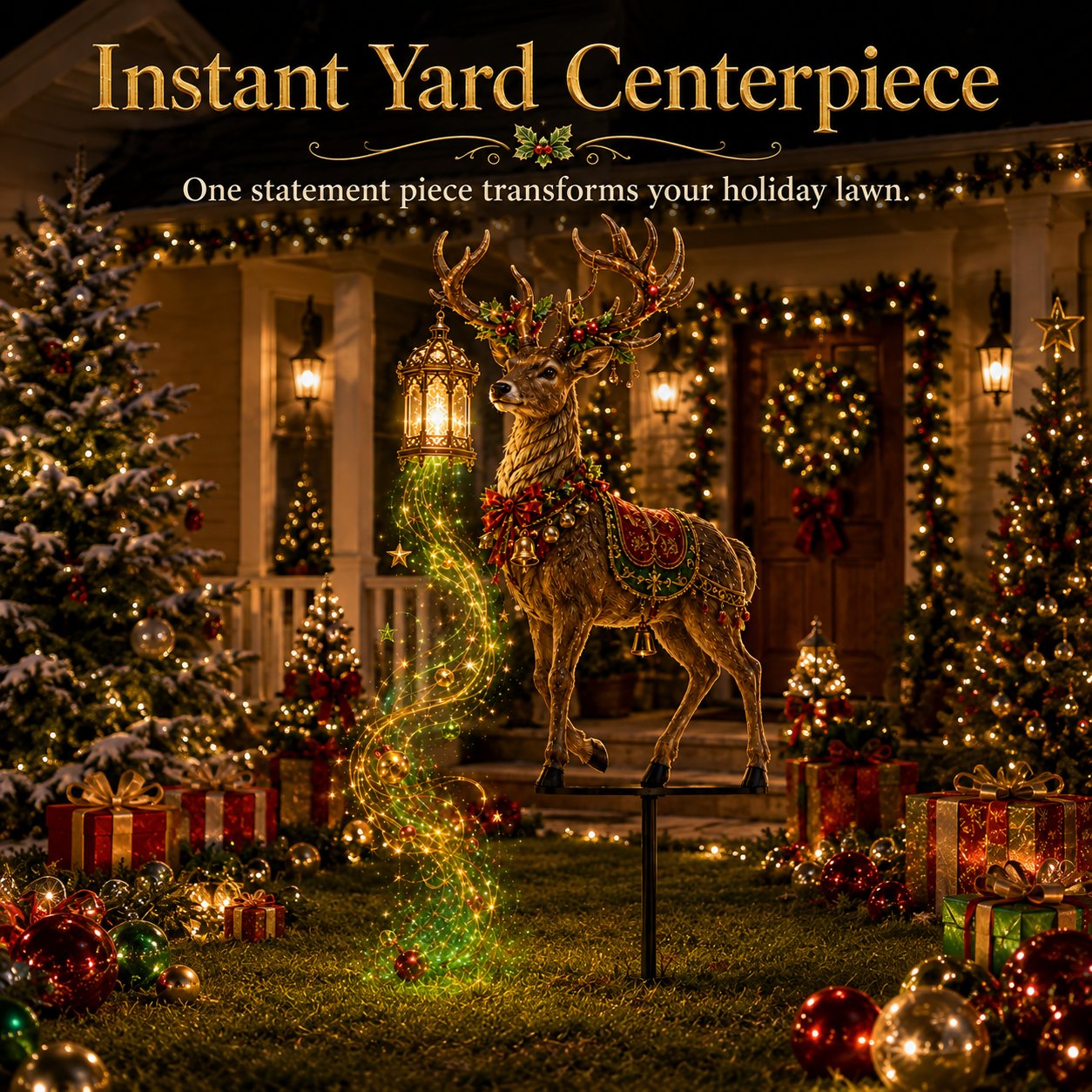 🔥 Limited-Time Offer! 49% OFF - Holiday Yard Special | Light-Up Reindeer Lantern