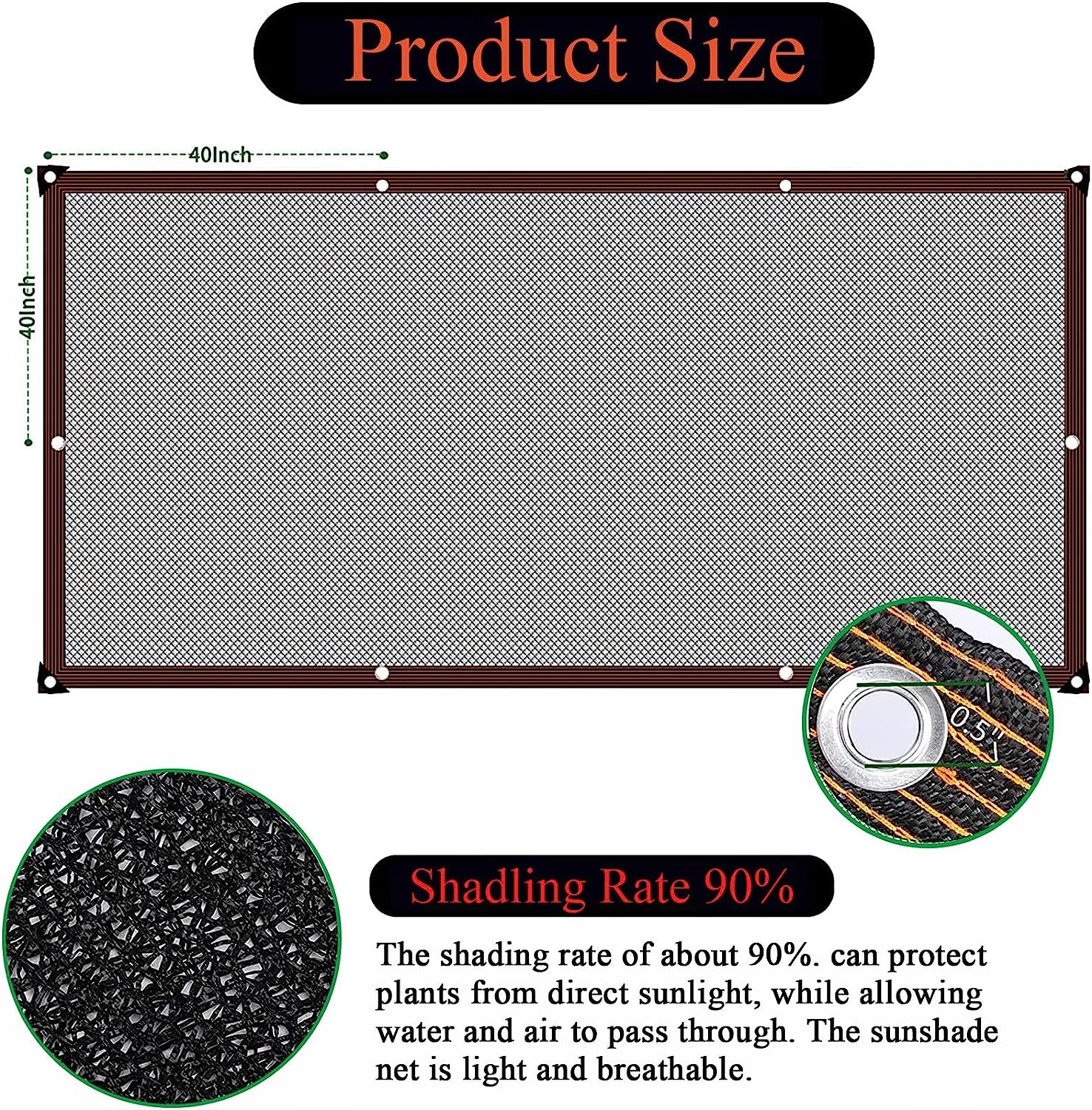 🔥Summer Hot Sale Promotion-49% OFF🌞-90% Blackout Cloth (Black) - 10 x 13ft UV-Resistant Shade Net with Reinforced Rivets