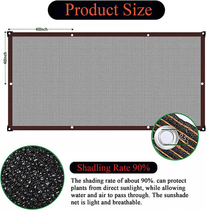 🔥Summer Hot Sale Promotion-49% OFF🌞-90% Blackout Cloth (Black) - 10 x 13ft UV-Resistant Shade Net with Reinforced Rivets