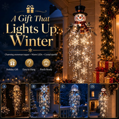 ✨ Limited-Time 45% OFF | Crystal Cascade Christmas Hanging Light – Magical Porch Glow