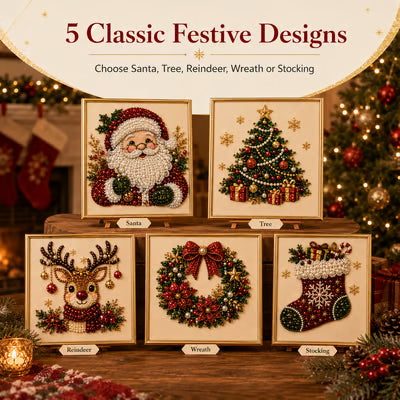🎨Relaxing & Beginner-Friendly-💎DIY Christmas Pearl Diamond Painting Art Kit With Frame
