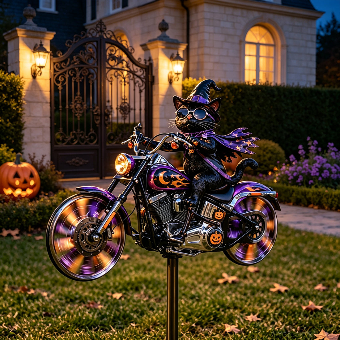TODAY'S SPECIAL OFFER-50% OFF🔥 HALLOWEEN MOTORCYCLE-THEMED GARDEN WINDMILL