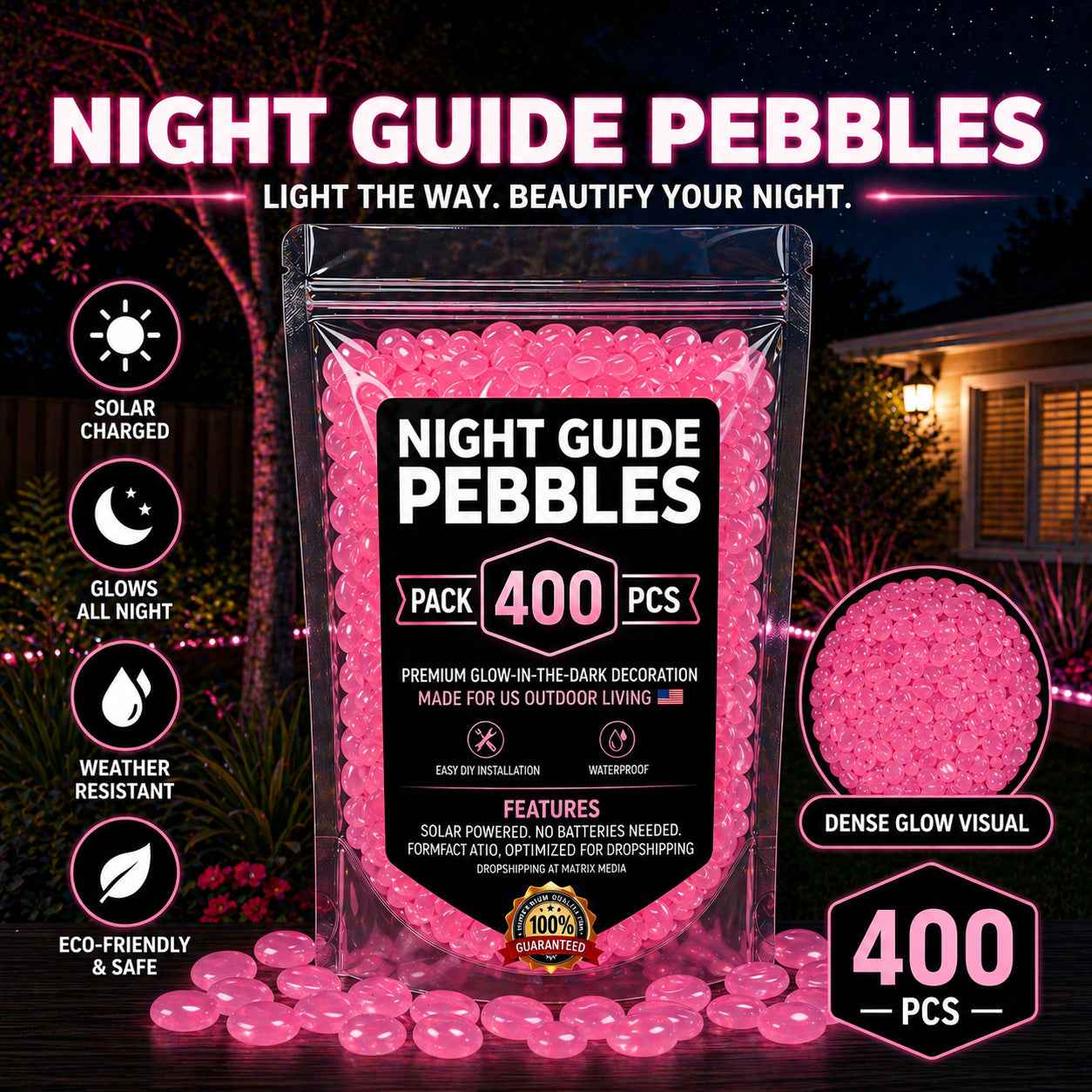 💥The dazzling beauty of the garden at night💥 🌈Colorful glow-in-the-dark garden stones