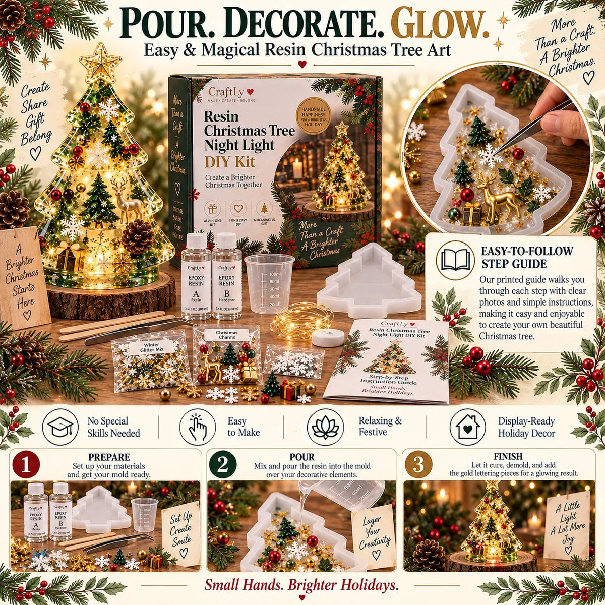 🎄 Holiday Craft Special | DIY Light-Up Resin Christmas Tree Kit – Save 39%