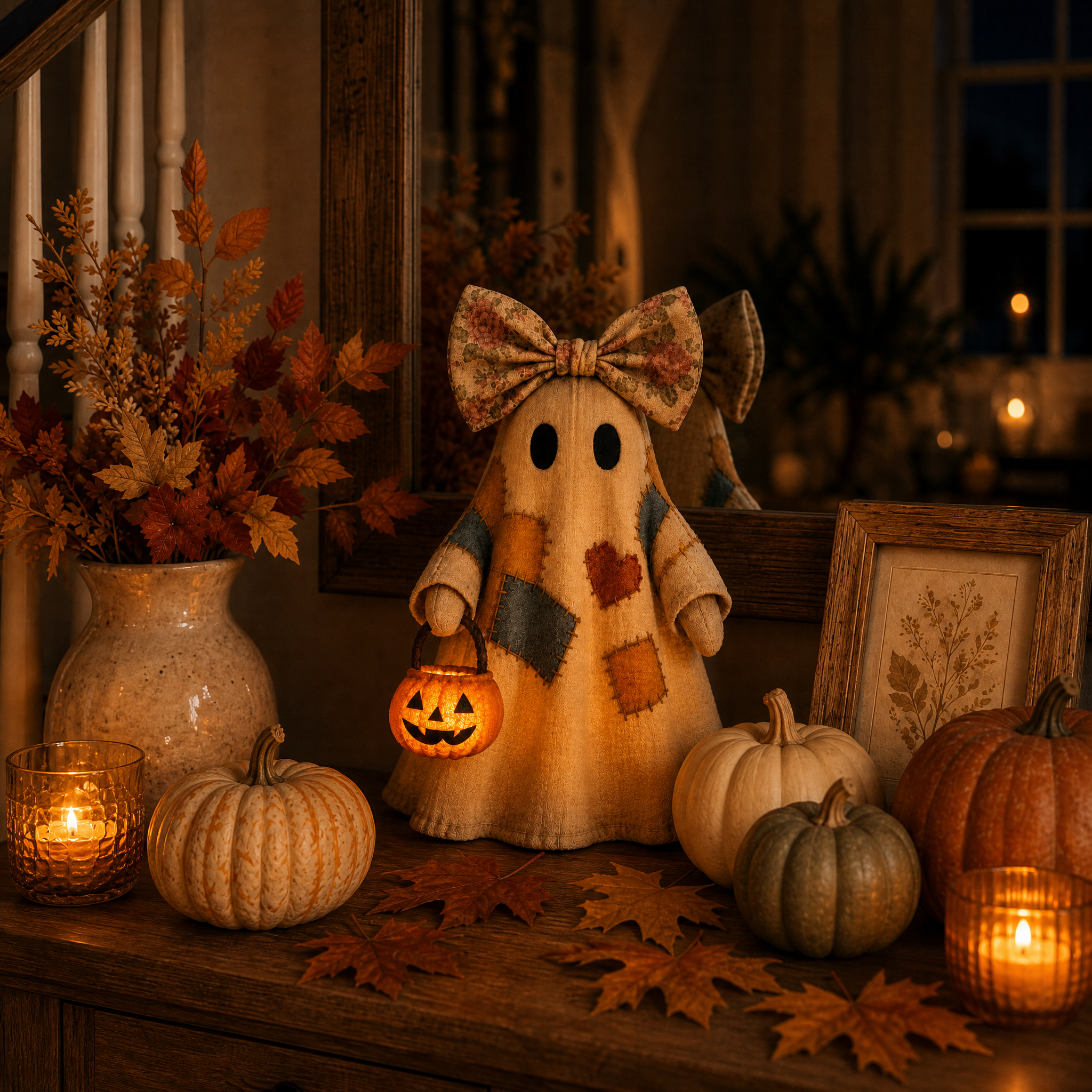 🎃👻 Cozy Spooky Vibes! LED Pumpkin Ghost Decor 🔥40% OFF