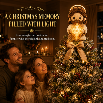 🌟🎄Cute Jesus Blessing Tree Topper – A Light of Faith for Your Christmas Tree