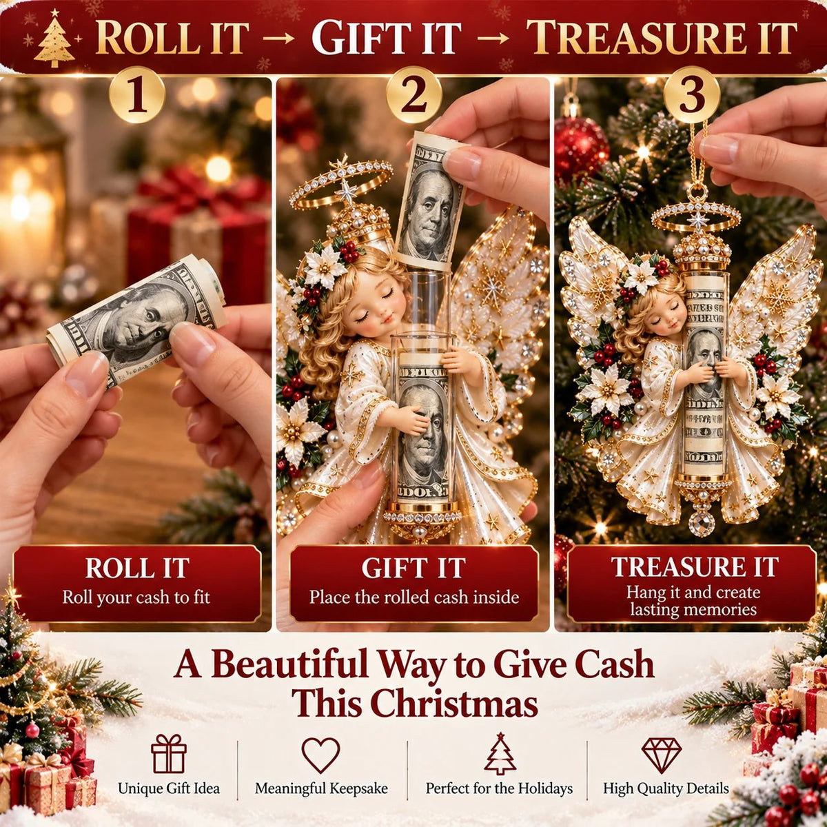 👼💵 Make Cash Gifts Feel More Magical | Christmas Angel Ornament – Save 50%