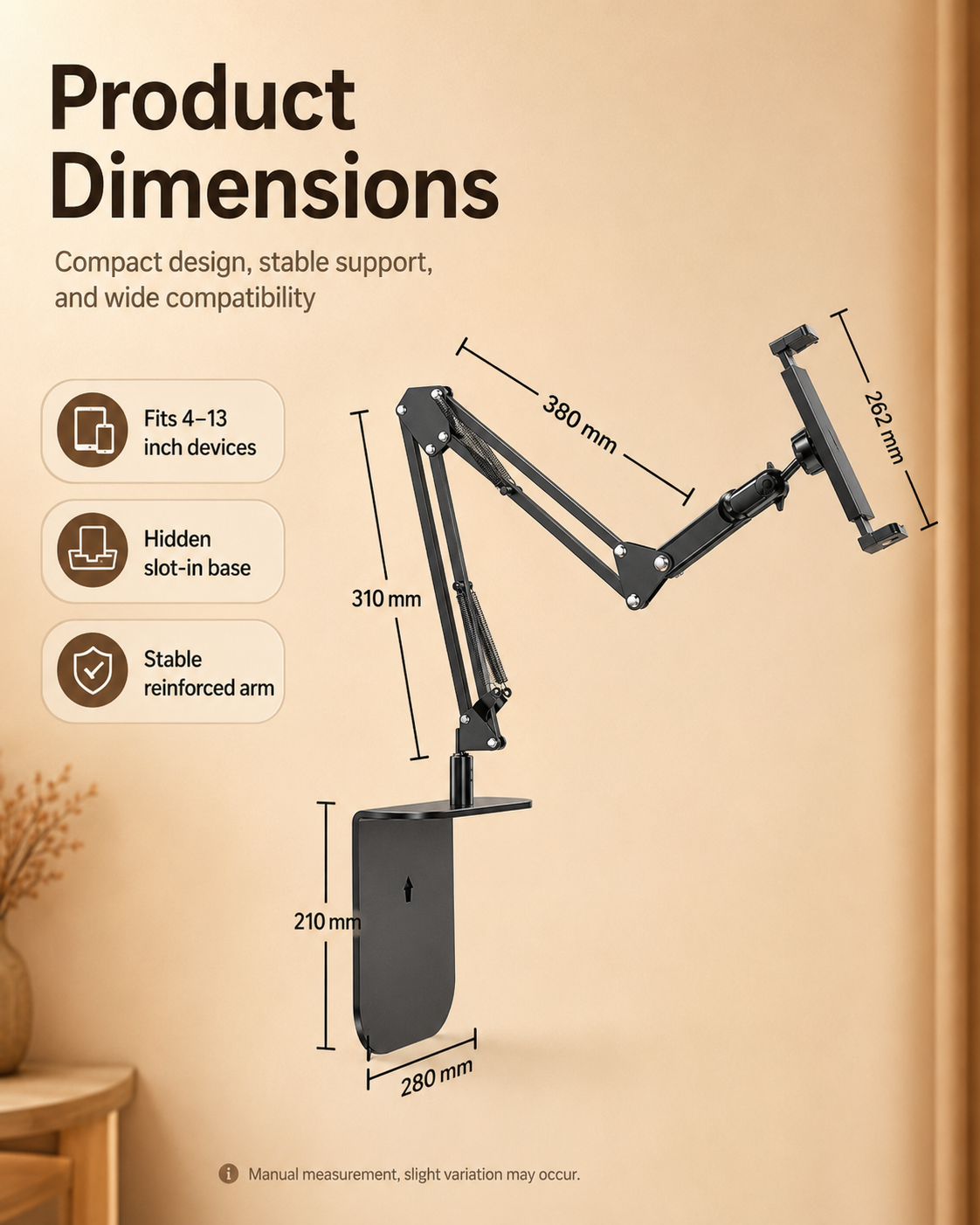 Phone tablet holder dimensions