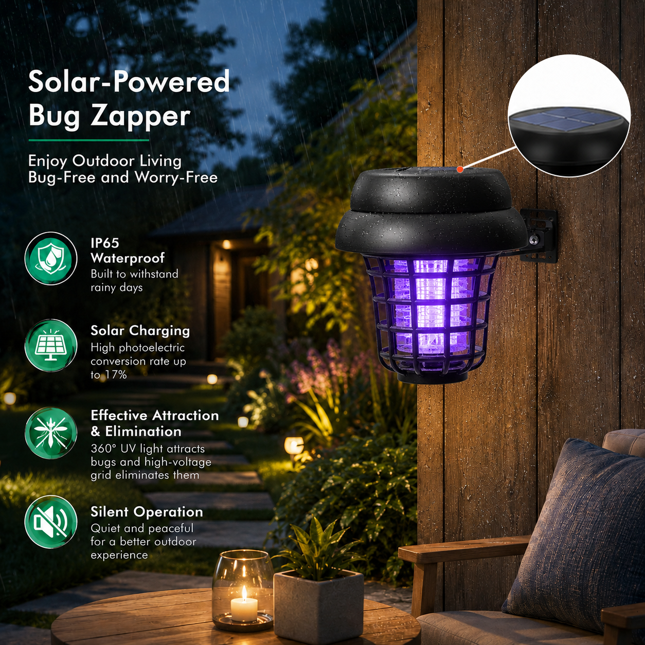 🔥🔥 Father's Day Special:🦟❌ Solar-Powered Mosquito Killer Lamp – Outdoor LED Bug Zapper & Garden Landscape Light 🔋