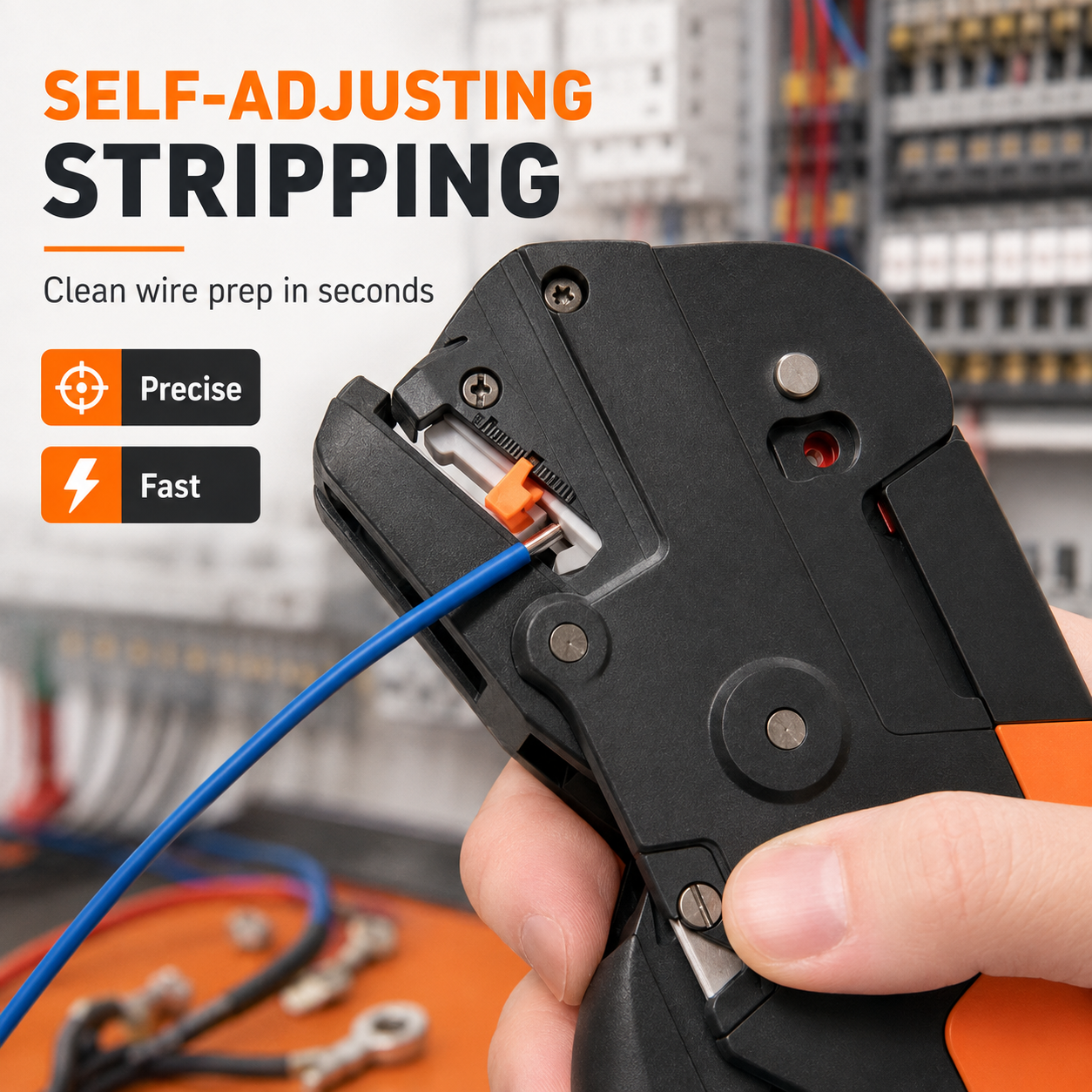 🔧 3-in-1 Self-Adjusting Wire Stripper – Cut, Strip & Crimp Without Switching Tools