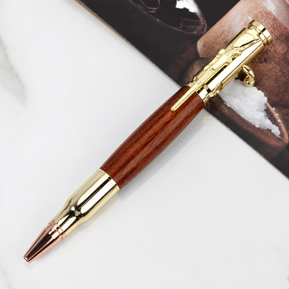 🖊 Handmade Bolt Action Wooden Bullet Pen | Real Wood & Bullet Casing