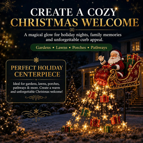🎅 Holiday Special — Save 49% | Santa’s Magical Flying Sleigh Solar Cascade Light