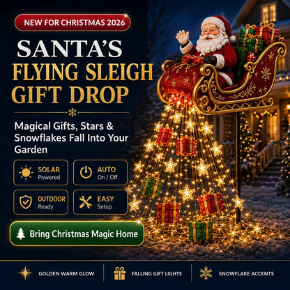 🎅 Holiday Special — Save 49% | Santa’s Magical Flying Sleigh Solar Cascade Light