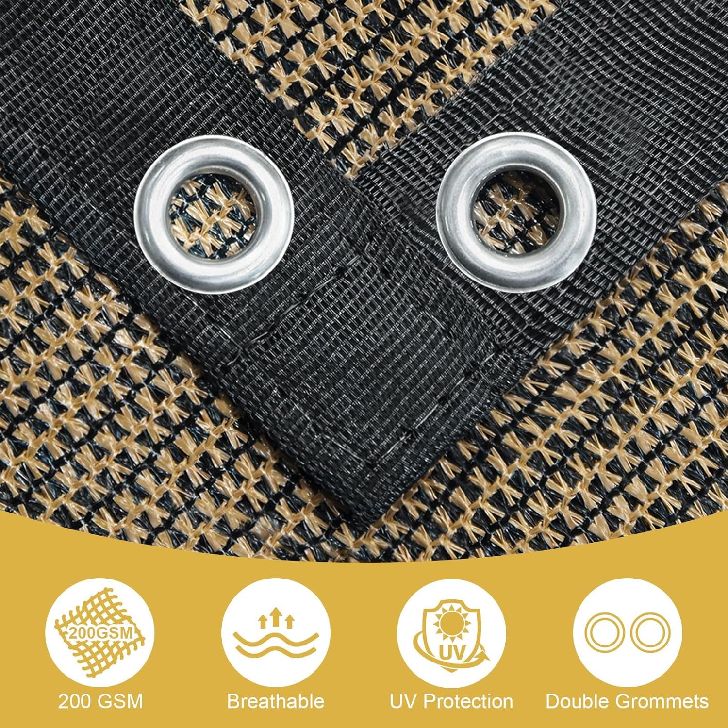 🔥Summer Hot Sale Promotion-49% OFF🌞-90% Blackout Cloth (Black) - 10 x 13ft UV-Resistant Shade Net with Reinforced Rivets