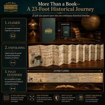 📜 50% OFF – 6,000 Years of Biblical & World History in One 23-Foot Fold-Out Timeline