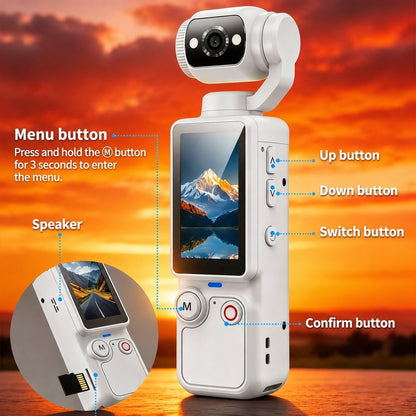 🔥 Limited-Time Offer! Upgraded Vlogging Camera – 180° Rotating Lens, Full-Body Video Recorder for Travel, Daily Life & Content Creation