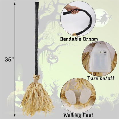 🧹👻 49% OFF! Floating Witch’s Broom – Dancing Haunted Halloween Decor 🎃 | Buy 2 & Get FREE Shipping 📦
