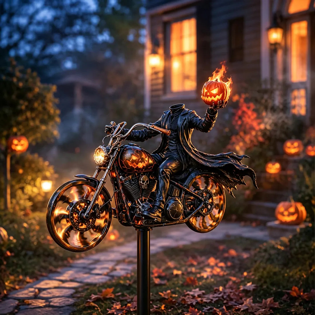 TODAY'S SPECIAL OFFER-50% OFF🔥 HALLOWEEN MOTORCYCLE-THEMED GARDEN WINDMILL