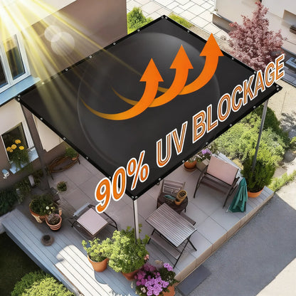 🔥Summer Hot Sale Promotion-49% OFF🌞-90% Blackout Cloth (Black) - 10 x 13ft UV-Resistant Shade Net with Reinforced Rivets