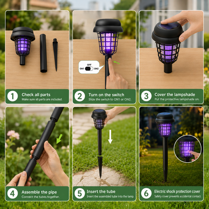 🔥🔥 Father's Day Special:🦟❌ Solar-Powered Mosquito Killer Lamp – Outdoor LED Bug Zapper & Garden Landscape Light 🔋
