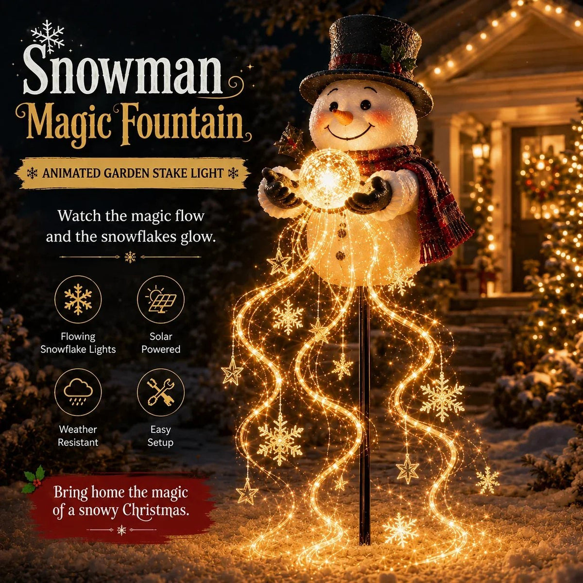 🎅 Holiday Special — Save 49% | Santa’s Magical Flying Sleigh Solar Cascade Light