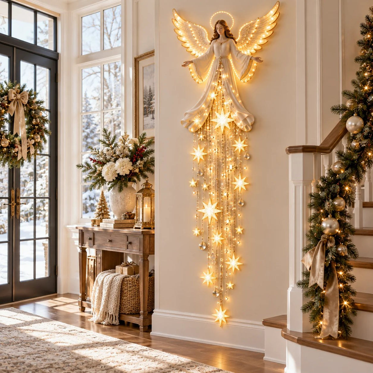 🔥 Last Day Sale 50% OFF🎄👼 Christmas Angel Starfall Wall Light