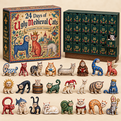 🔥 LAST DAY 50% OFF | 🐈 24 Days of Ugly Medieval Cats – Advent Calendar 2026 🎄