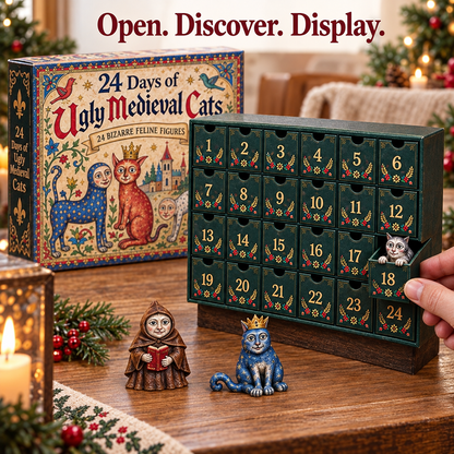 🔥 LAST DAY 50% OFF | 🐈 24 Days of Ugly Medieval Cats – Advent Calendar 2026 🎄