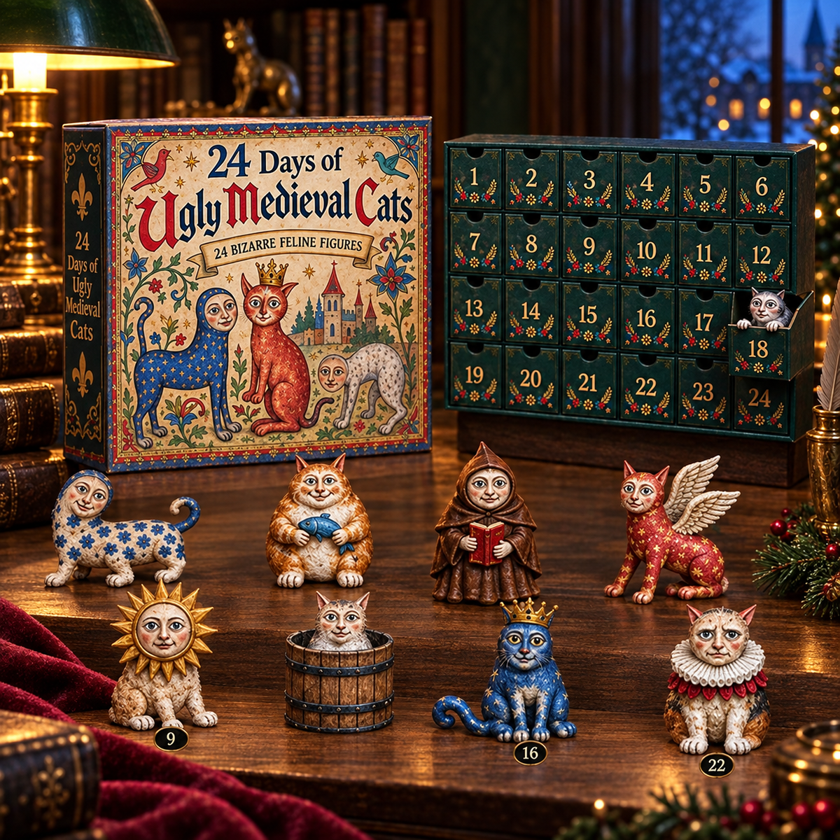 🔥 LAST DAY 50% OFF | 🐈 24 Days of Ugly Medieval Cats – Advent Calendar 2026 🎄