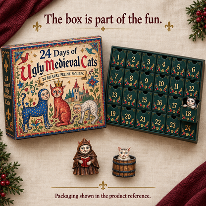🔥 LAST DAY 50% OFF | 🐈 24 Days of Ugly Medieval Cats – Advent Calendar 2026 🎄
