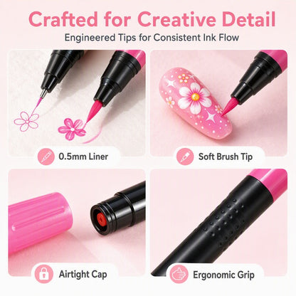 🔥 LIMITED-TIME 50% OFF | 24-Color Dual-Ended Nail Art Pen Set 🎨💅