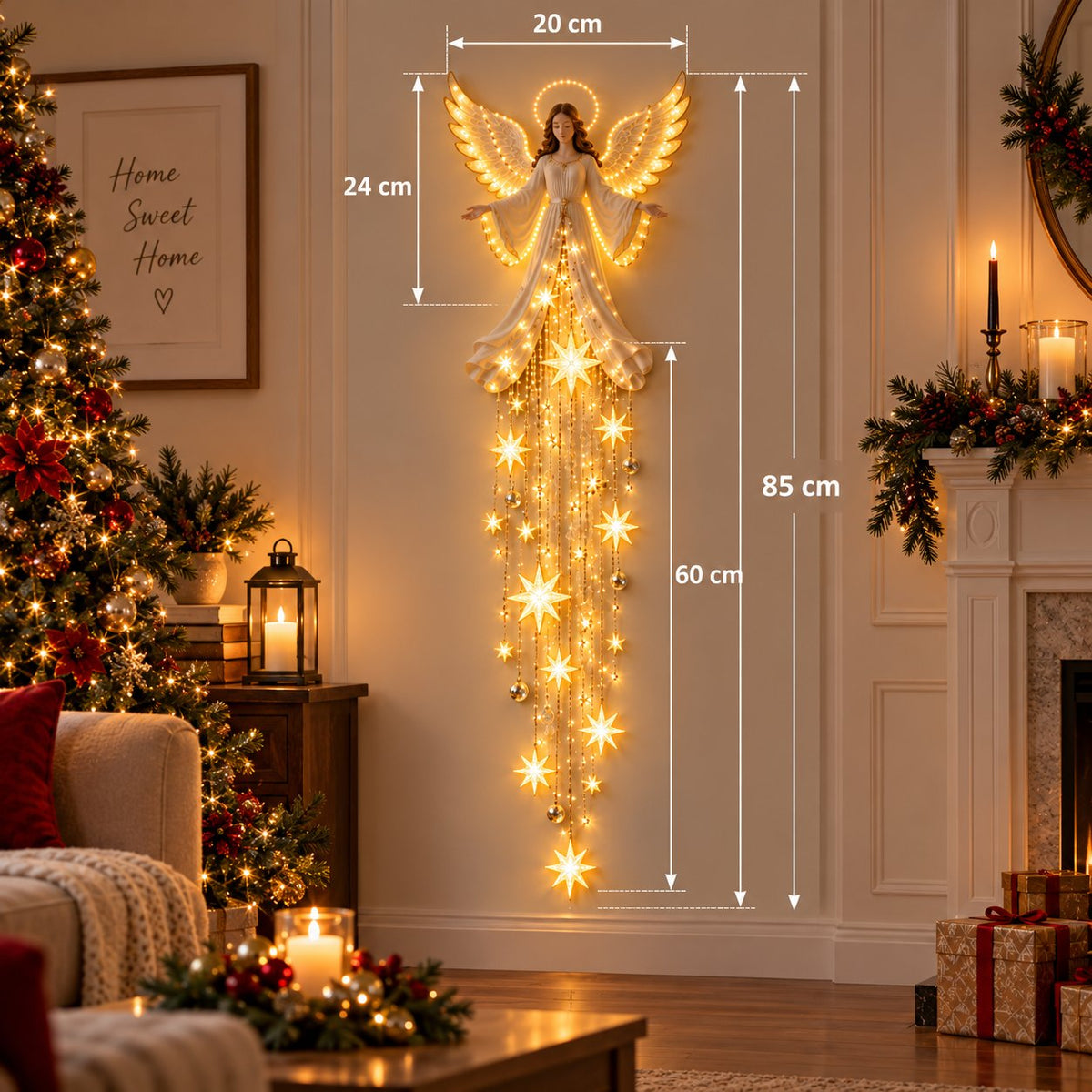 🔥 Last Day Sale 50% OFF🎄👼 Christmas Angel Starfall Wall Light