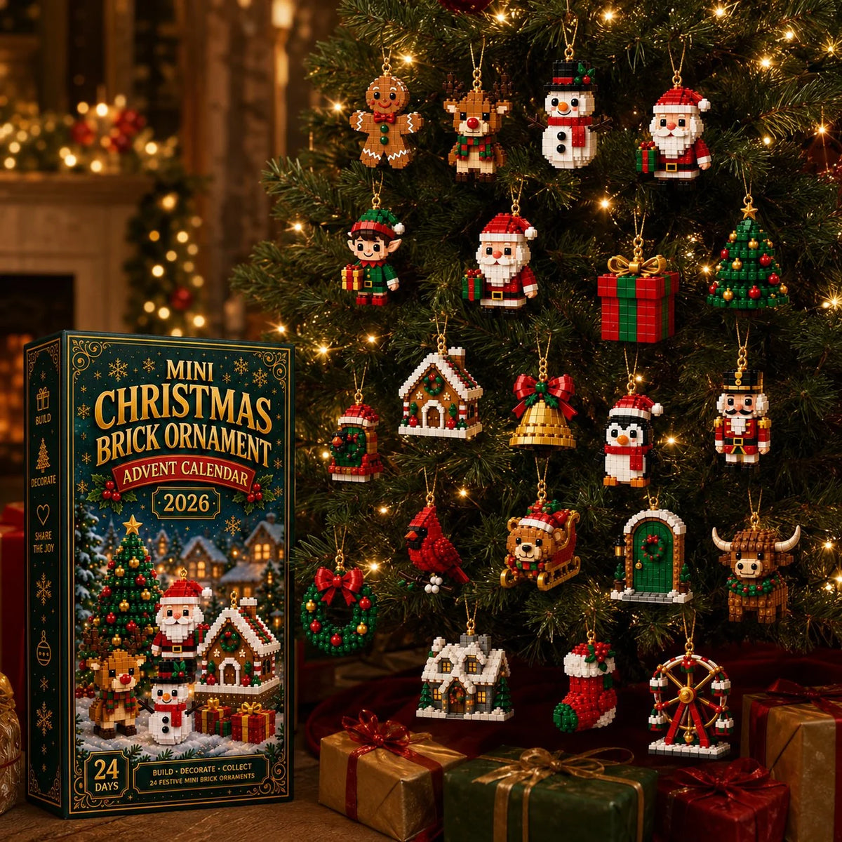 🔥 LAST DAY 49% OFF | 🎄 24-Day Christmas Advent Calendar – Build 24 Festive Ornaments 🎁