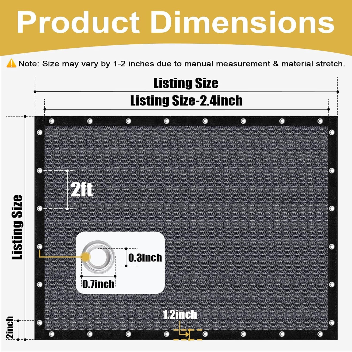 🔥Summer Hot Sale Promotion-49% OFF🌞-90% Blackout Cloth (Black) - 10 x 13ft UV-Resistant Shade Net with Reinforced Rivets