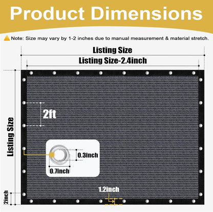 🔥Summer Hot Sale Promotion-49% OFF🌞-90% Blackout Cloth (Black) - 10 x 13ft UV-Resistant Shade Net with Reinforced Rivets