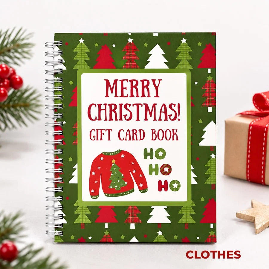 🎁70% OFF!!!-Ready for Christmas!🎅Christmas Gift Card Book, DIY Spiral-Bound Christmas Gift Card Holder Book🎁Personalized Xmas Gifts for Family, Festive & Party Supplies