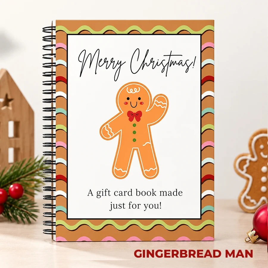 🎁70% OFF!!!-Ready for Christmas!🎅Christmas Gift Card Book, DIY Spiral-Bound Christmas Gift Card Holder Book🎁Personalized Xmas Gifts for Family, Festive & Party Supplies